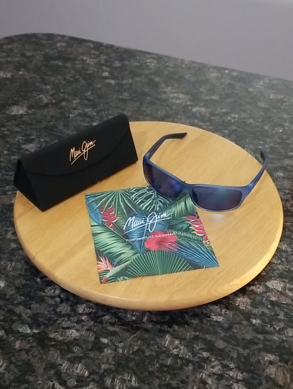 Maui Jim Men’s Blue Frame Sunglasses with Blue Lenses